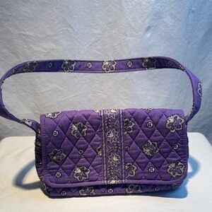 Vera Bradley Purple Floral Quilted Shoulder Bag